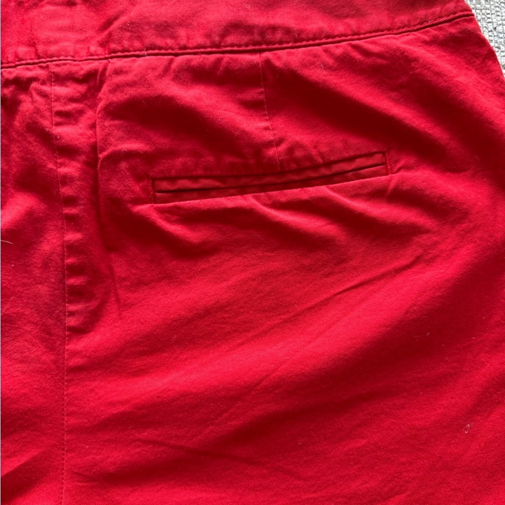 Michael Kors Red Summer Shorts with Brown Belt - Picture 7 of 7